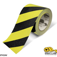 4" Yellow With Black Chevrons Anti-Slip Floor Tape - 60' Roll