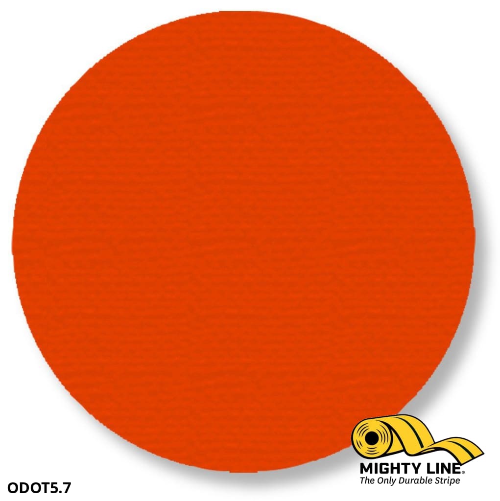 5.7" ORANGE Solid DOT - Pack of 100 - Floor Marking