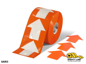 5.5" Orange Arrow Floor Tape Roll - 200 Arrows