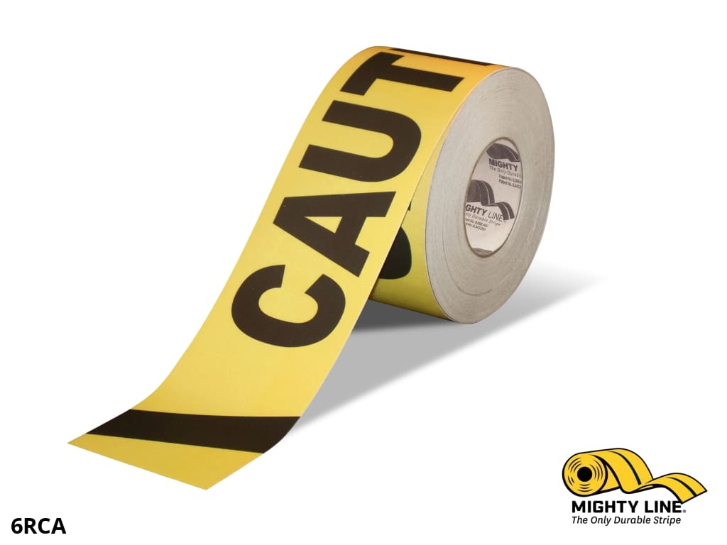 6" Wide Caution Floor Tape - 100'  Roll