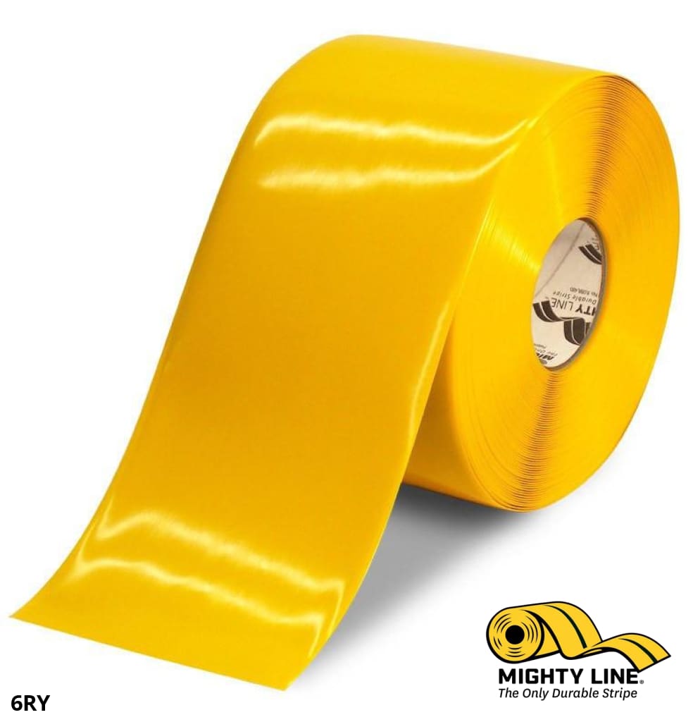 6" YELLOW Solid Color Tape - 100'  Roll - Safety Floor Tape