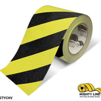 6" Yellow With Black Chevrons Anti-Slip Floor Tape - 60' Roll