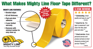 Mighty Line 2RB Floor Tape, Blue, 2 inx100 ft, Roll