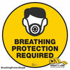 Breathing Protection Required Mighty Line Floor Sign, Industrial Strength, 36" Wide