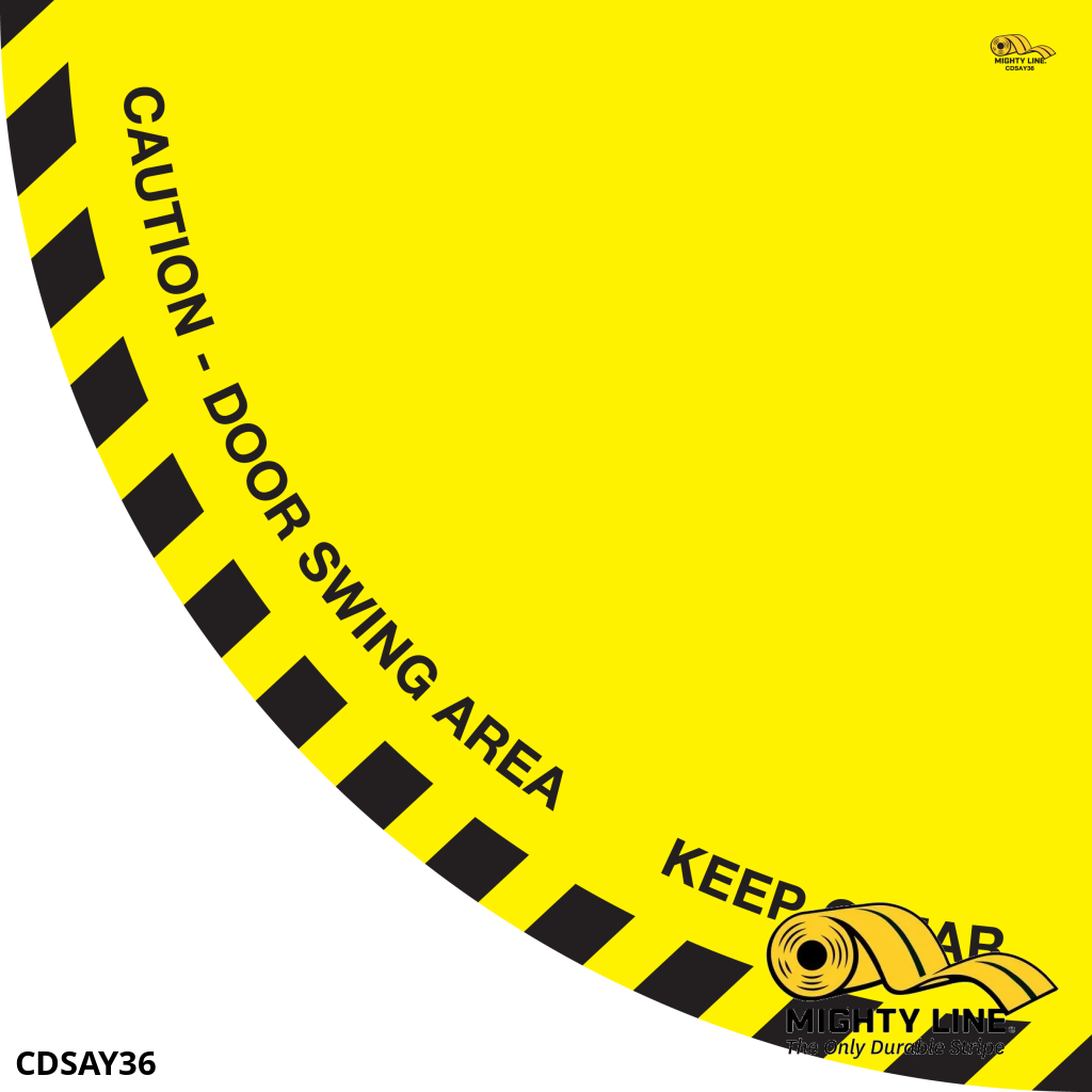 Caution Door Swing Area 36" Yellow