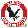 Caution Keep Hands Clear, Mighty Line Floor Sign, Industrial Strength, 16" Wide