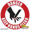 Caution Keep Hands Clear, Mighty Line Floor Sign, Industrial Strength, 24" Wide