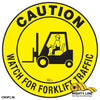 Caution Watch For Forklift Traffic, Mighty Line Floor Sign, Industrial Strength, 36" Wide