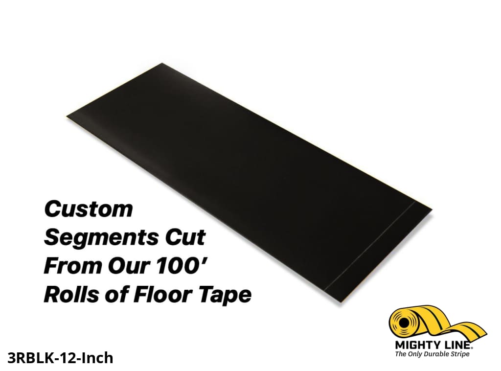 Custom Cut Segments - 3" BLACK Solid Color Tape - 100'  Roll