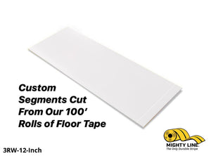 Custom Cut Segments - 3" WHITE Solid Color Tape - 100'  Roll