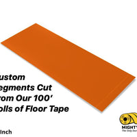 Custom Cut Segments - 4" ORANGE Solid Color Tape - 100'  Roll