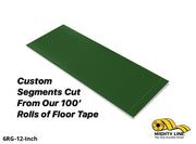 Custom Cut Segments - 6" GREEN Solid Color Tape - 100'  Roll