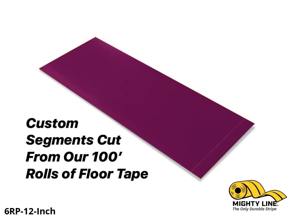 Custom Cut Segments - 6" PURPLE Solid Color Tape - 100'  Roll