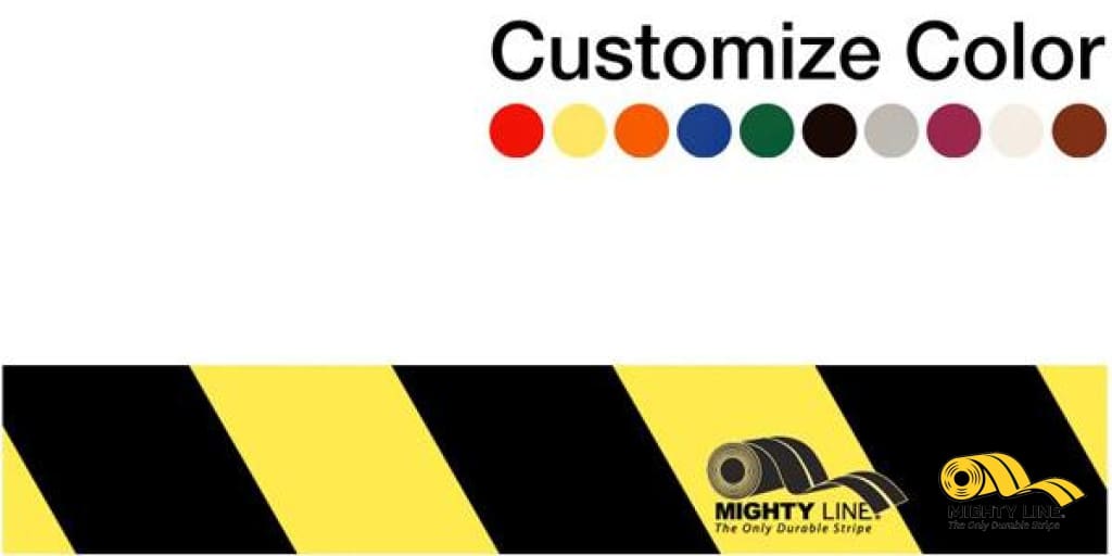 Customized - 3" Repeating Message Floor Tape With Black Diagonals - 1 Roll