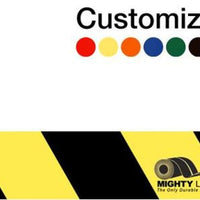 Customized - 3" Repeating Message Floor Tape With Black Diagonals - 1 Roll