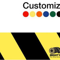 Customized - 4" Repeating Message Floor Tape With Black Diagonals - 1 Roll