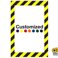 Customized - Vertical Rectangle Shape Floor Sign With Black Diagonals