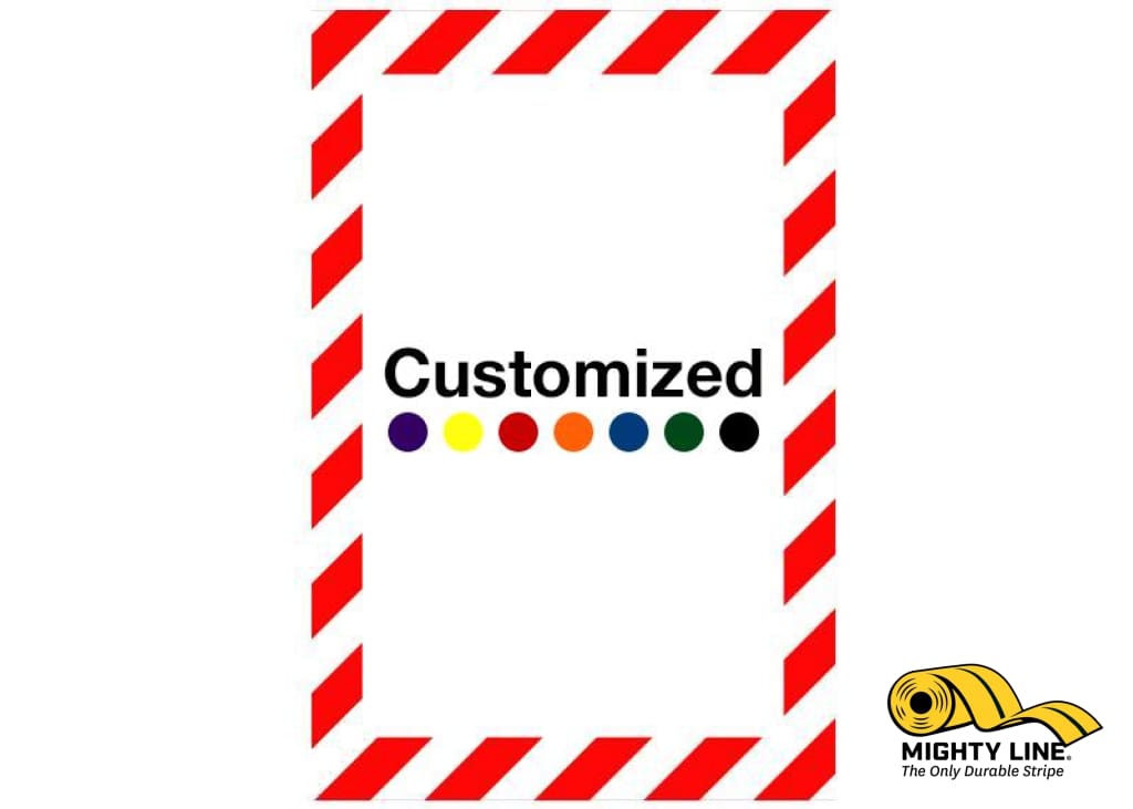 Customized - Vertical Rectangle Shape Floor Sign With White Diagonals ...