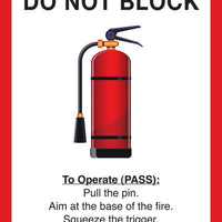 Do Not Block Fire Extinguisher, Mighty Line Floor Sign, Industrial Strength, 36x42"