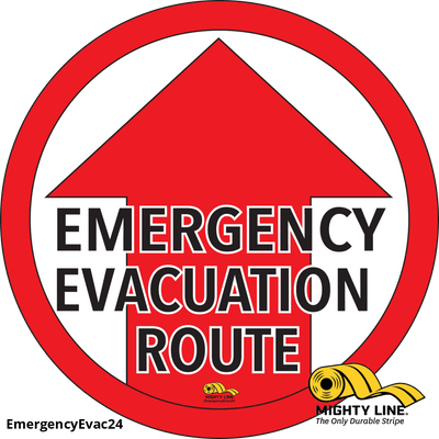 Emergency Evacuation Route Sign - 1 Sign - Floor Marking