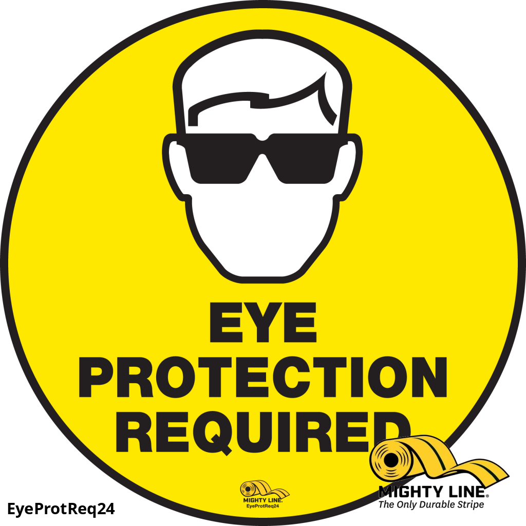 Eye Protection Required - Floor Marking Sign, 24"