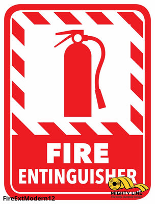 Fire Extinguisher Modern Floor Sign - Floor Marking Sign, 12
