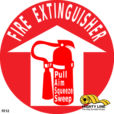 Fire Extinguisher Pull Aim Squeeze Sweep Floor Sign