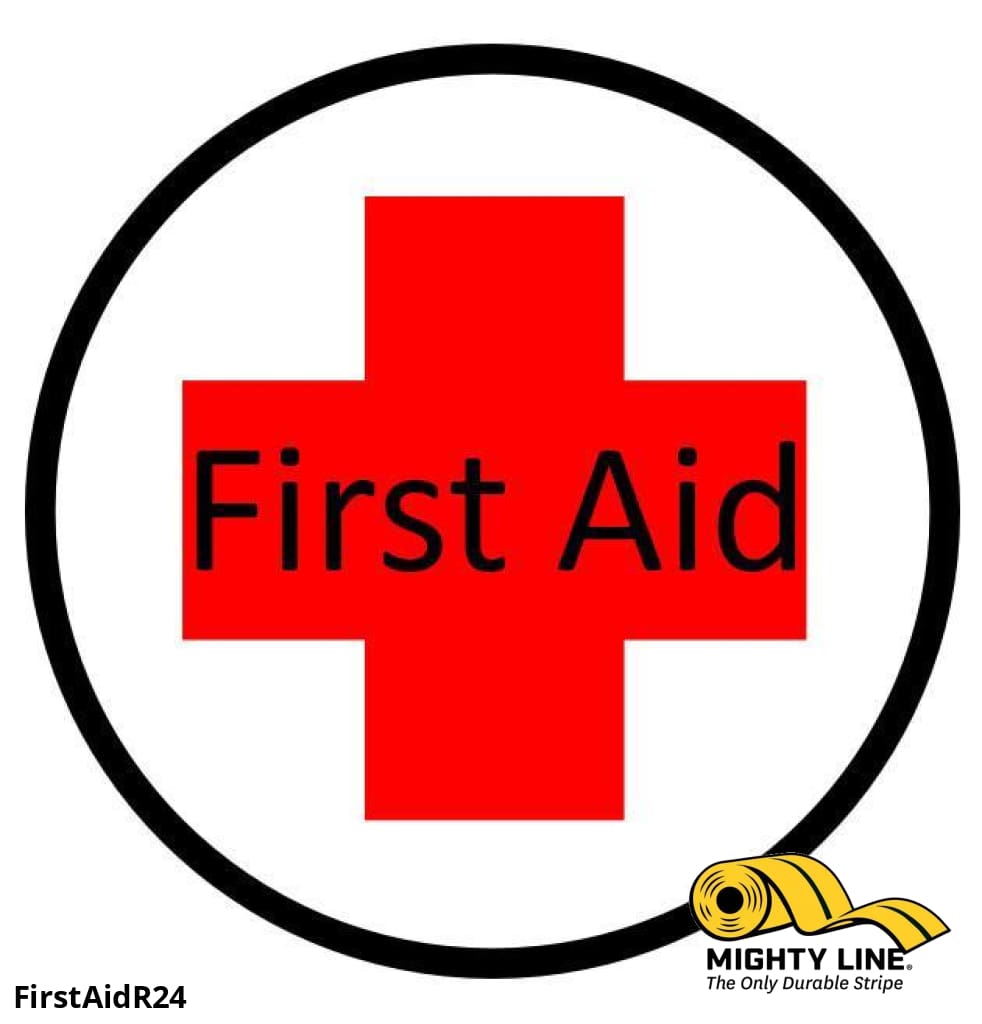 First Aid Station Here (Words) Sign - 1 Sign - Floor Marking