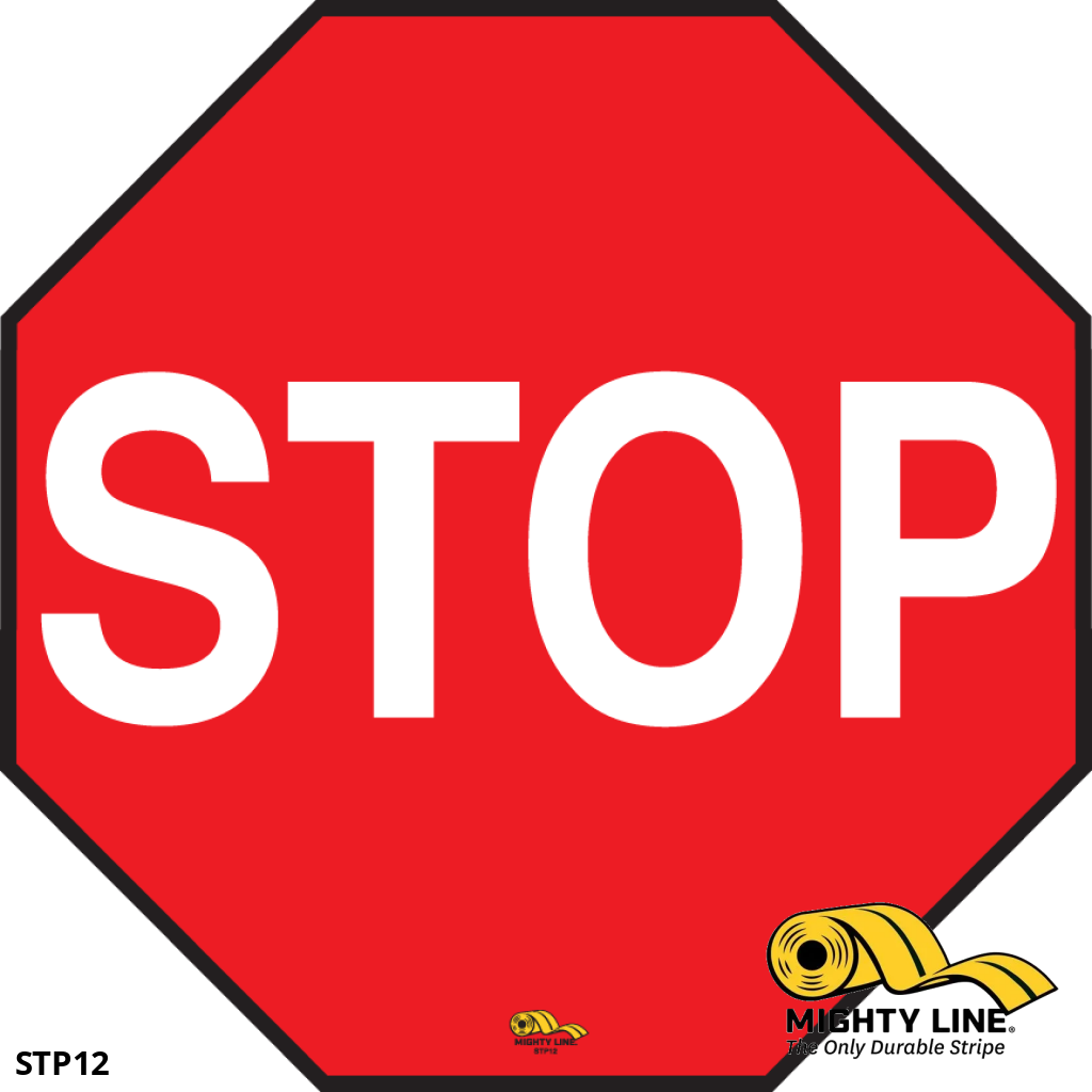 Stop Sign Sticker Stop Floor Sign Mighty Line Tape