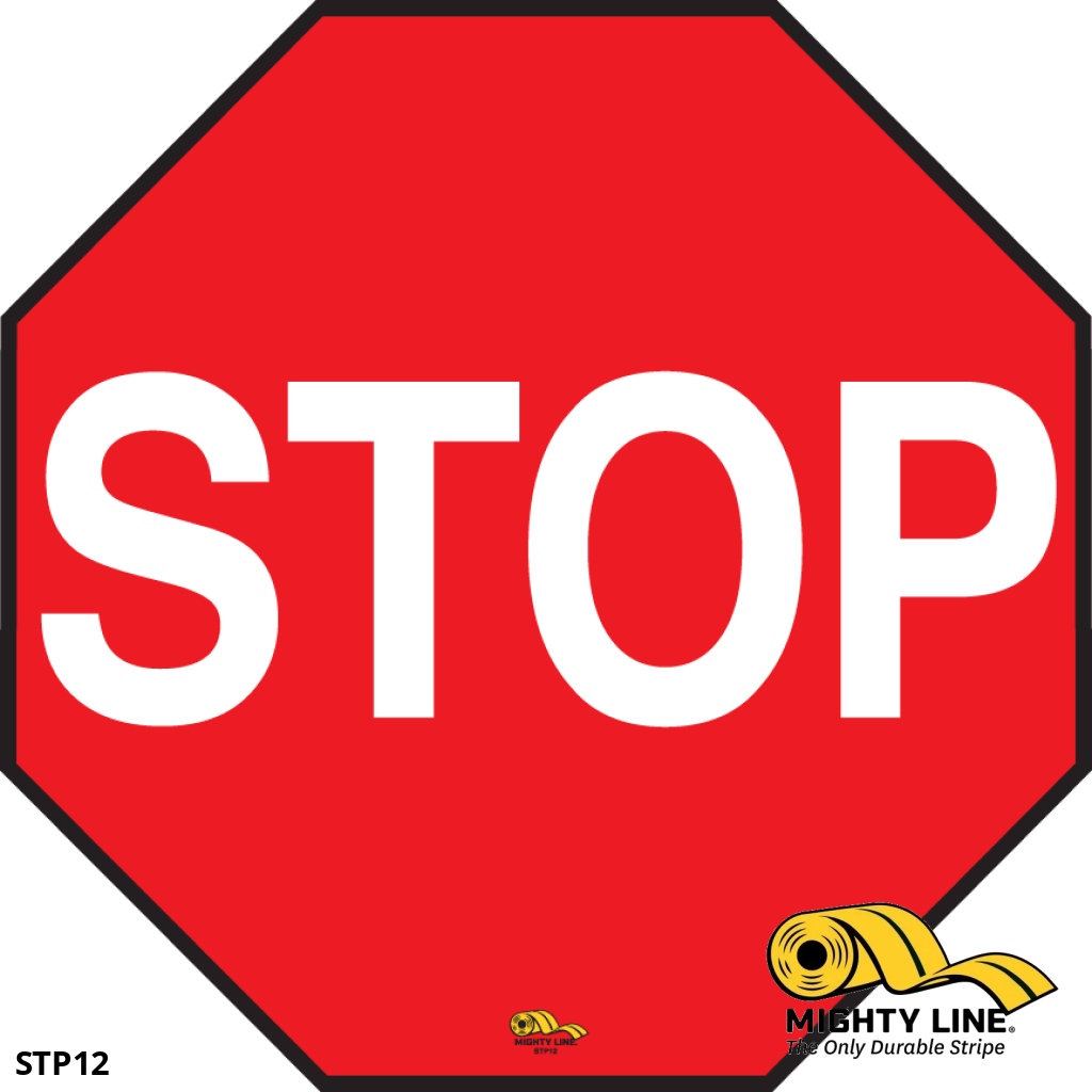 Floor Tape Stop Sign Stickers from Mighty Line Tape