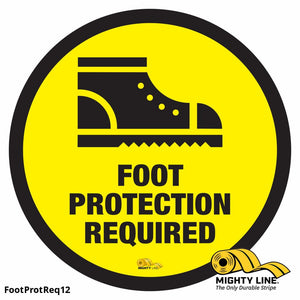 Foot Protection Required - Floor Marking Sign, 12"