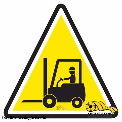 Forklift Crossing with Driver - Floor Marking Sign, 36