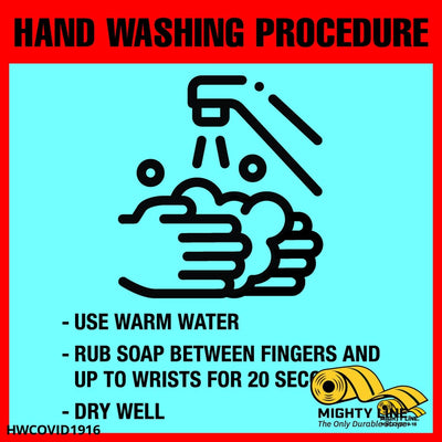 Hand Washing Instructions Floor Sign - Social Distancing Floor Sign SKU: HWCOVID19