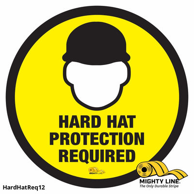Hard Hat Required - Floor Marking Sign, 12