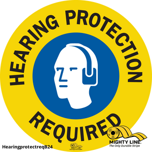 Hearing Protection Required (multi-color) - 1 Sign - Floor Marking