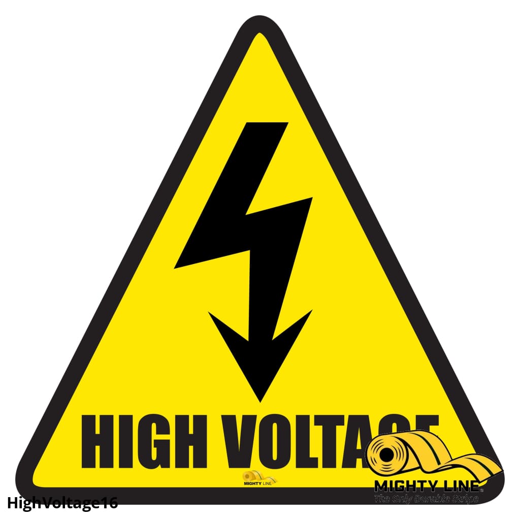 High Voltage Area Floor Sign - Floor Marking Sign, 16"