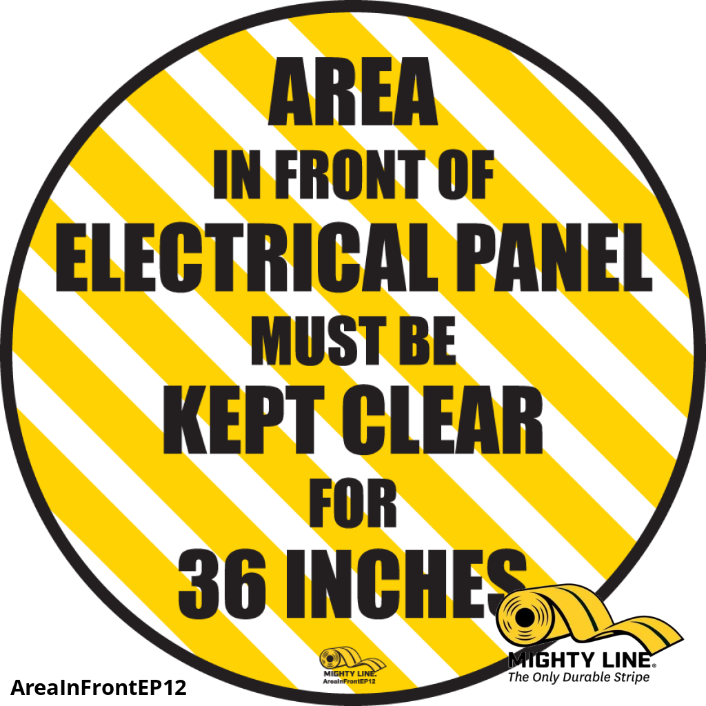 Keep Area infront of Electrical Panel Mighty Line Floor Sign, Industrial Strength