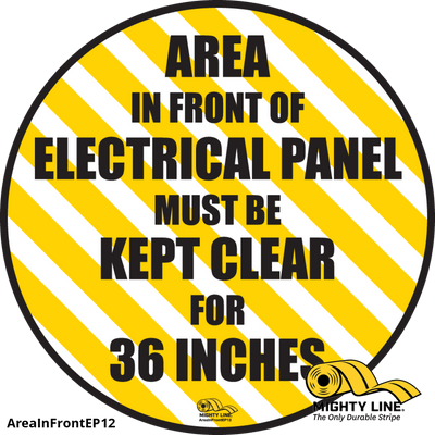 Keep Area infront of Electrical Panel Mighty Line Floor Sign, Industrial Strength