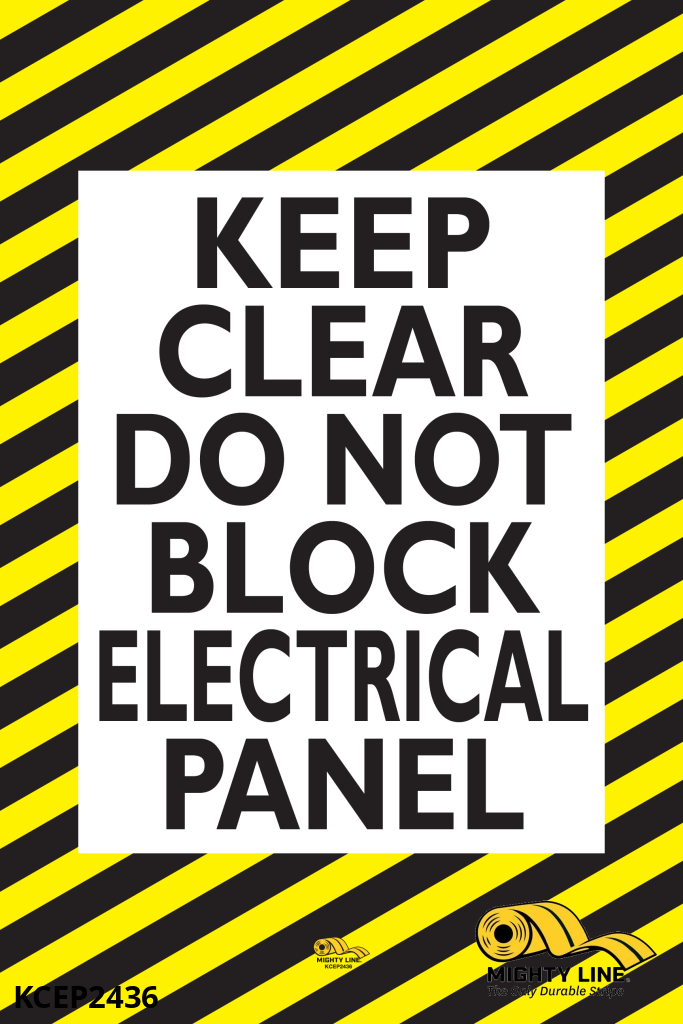 Keep Clear, Do Not Block Electrical Panel Floor Sign