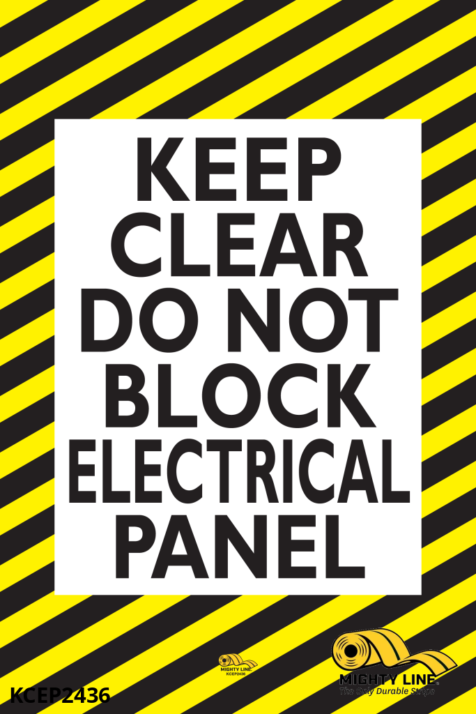 Keep Electrical Keep Clear, Do Not Block Electrical Panel Floor Sign | Mighty Line Tape ...