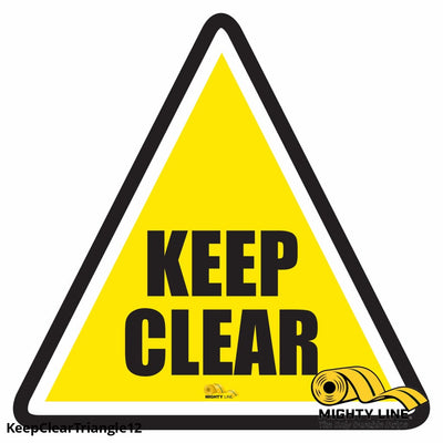 Keep Clear Triangle Floor Sign - Floor Marking Sign, 12