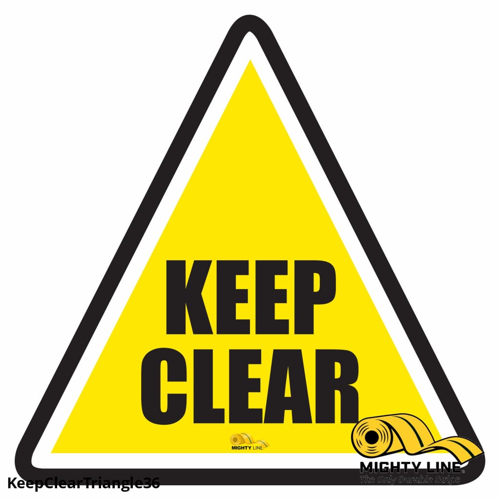 Keep Clear Triangle Floor Sign - Floor Marking Sign, 36"