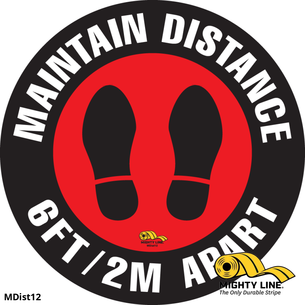 Maintain Distance Safety Floor Sign – Mighty Line Floor Tape