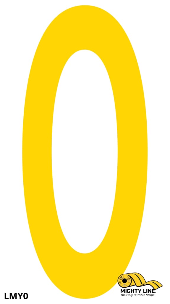 Mighty Line 0 Number Floor Marker Adhesive, 4.5"x10" size, pack of 10