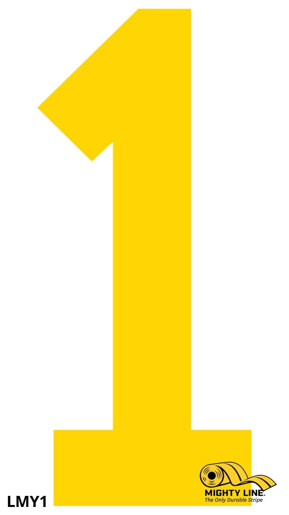 Mighty Line 1 Number Floor Marker Adhesive, 4.5"x10" size, pack of 10
