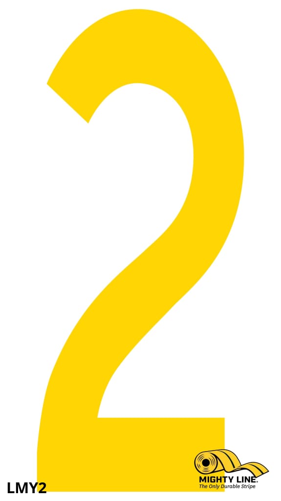 Mighty Line 2 Number Floor Marker Adhesive, 4.5"x10" size, pack of 10