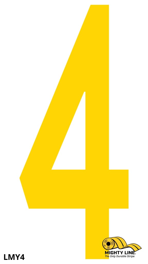 Mighty Line 4 Number Floor Marker Adhesive, 4.5"x10" size, pack of 10