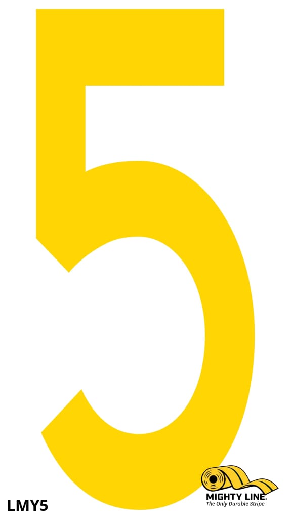 Mighty Line 5 Number Floor Marker Adhesive, 4.5"x10" size, pack of 10