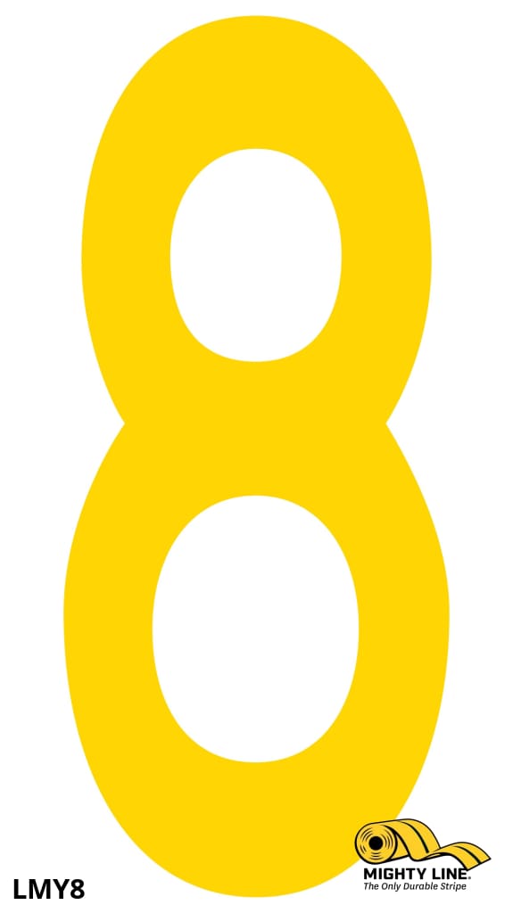 Mighty Line 8 Number Floor Marker Adhesive, 4.5"x10" size, pack of 10