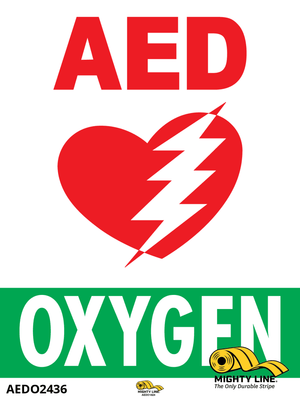 Mighty Line AED and Oxygen Floor Sign